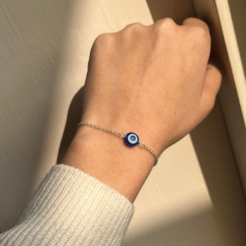 925 Silver Sleek Chain Evil Eye bracelet