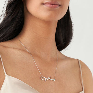 Pure 925 Silver Customised Arabic Name Necklace