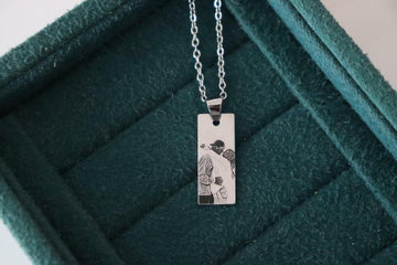 Pure 925 Silver Customised Photo Necklace ( Square )