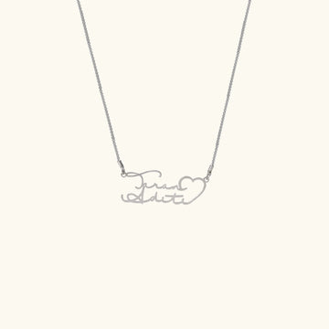 Pure 925 Silver Customised Couple Name Necklace