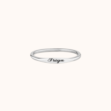 925 Pure Silver Initial Ring ( Silver )