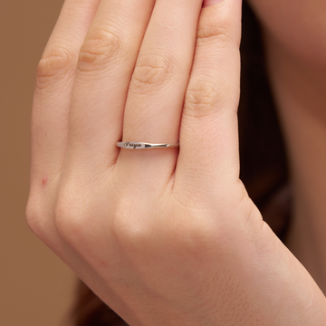 925 Pure Silver Initial  Ring ( Silver )