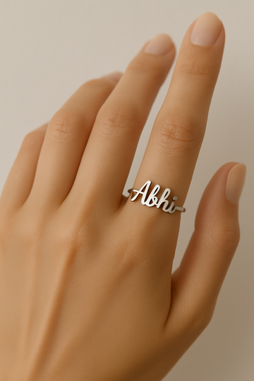 Pure 925 Silver Customised Name Ring
