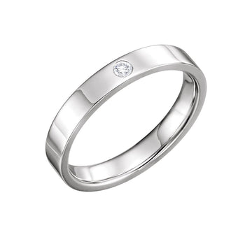 Pure 925 Silver Solitaire Stone Flat Ring