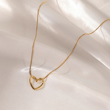 Gold Plated Heart Shaped Minimal Necklace