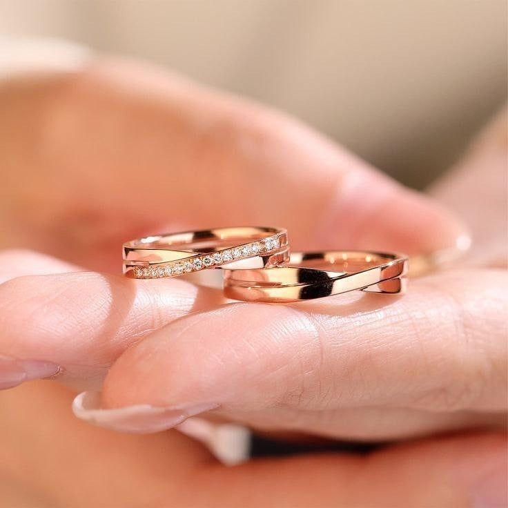 925 silver promise couple ring 