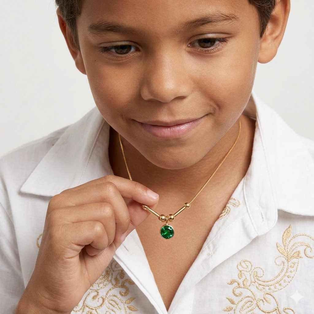 Morse code necklace for kids , necklace for children, birthstone necklace for kids 