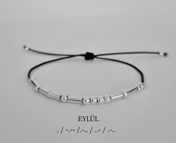 Black morse code necklace , gift ideas , bracelet 