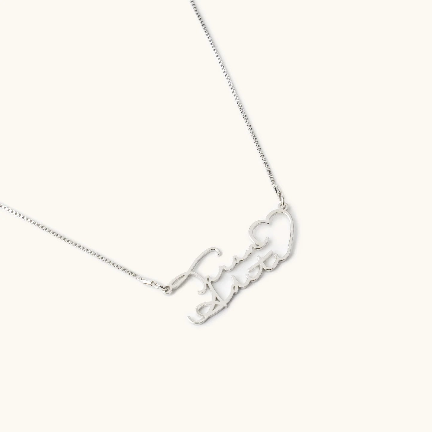 Couple name necklace in 925 silver , giva necklace 
