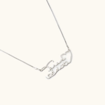 Couple name necklace in 925 silver , giva necklace 