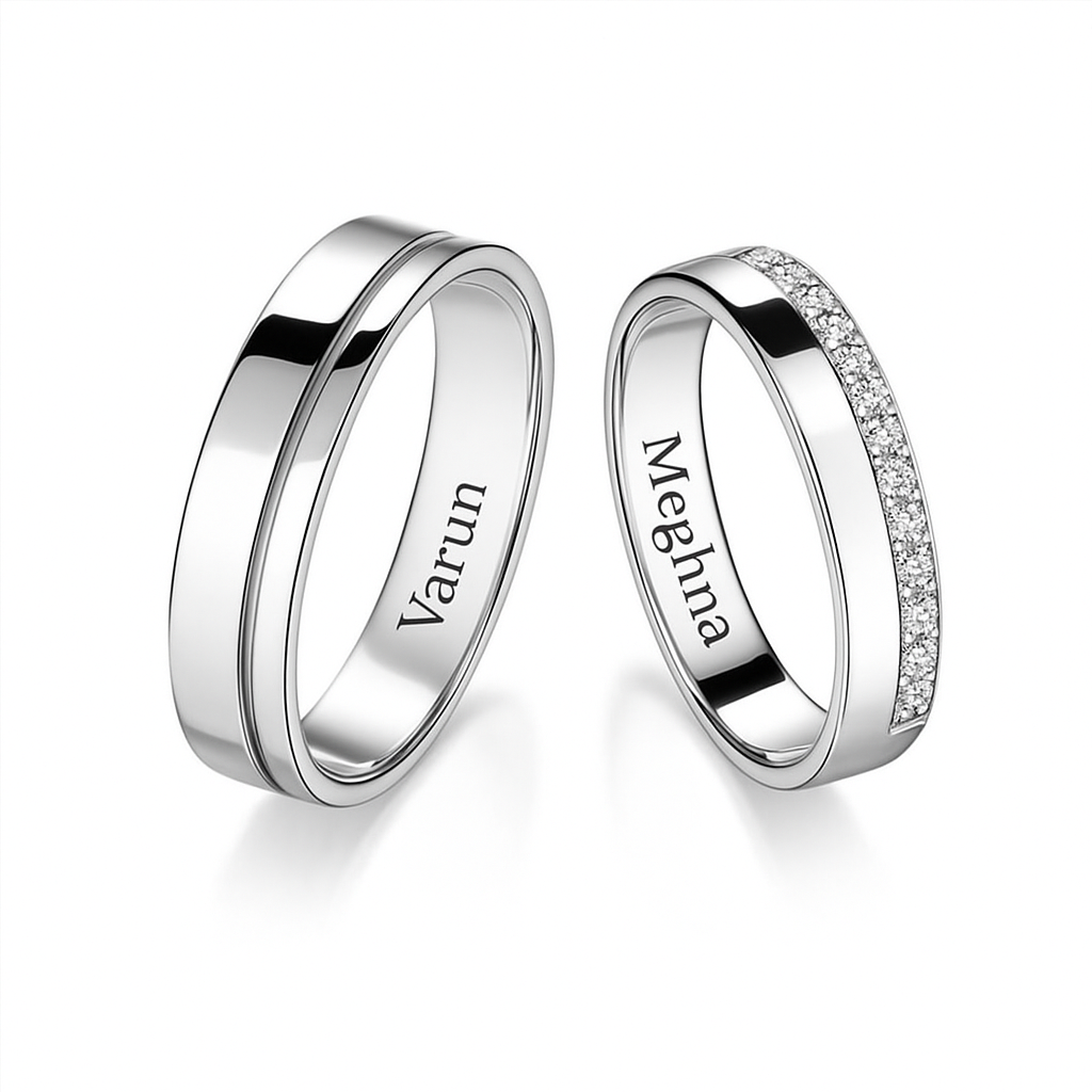 giva silver couple ring 