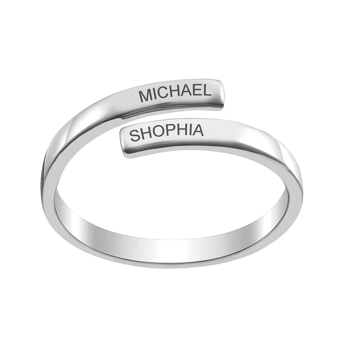 Double band silver ring 