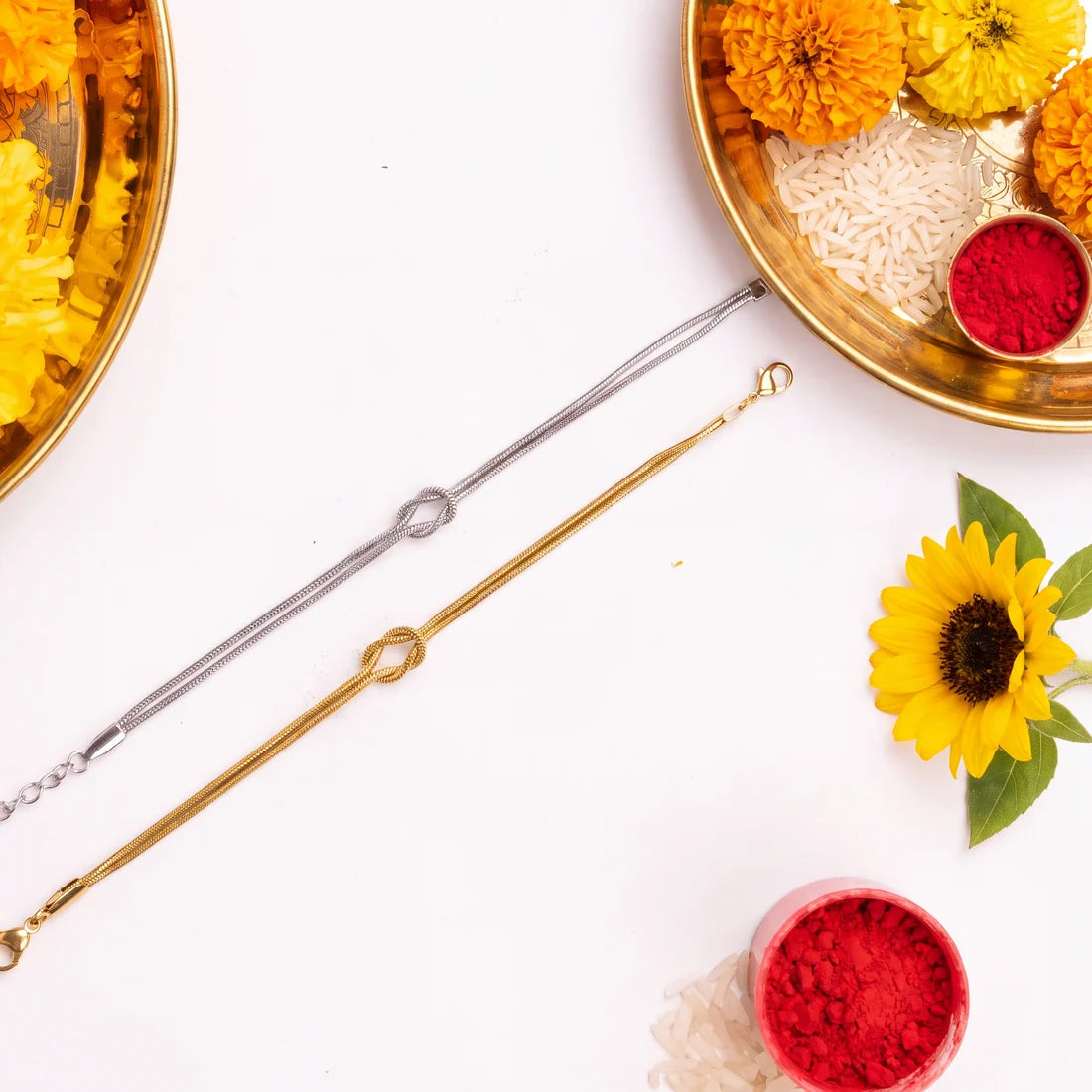 Eternal Knot Rakhi , silver rakhi 