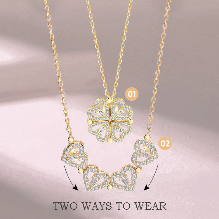 Flower necklace , 2 in 1 necklace, 