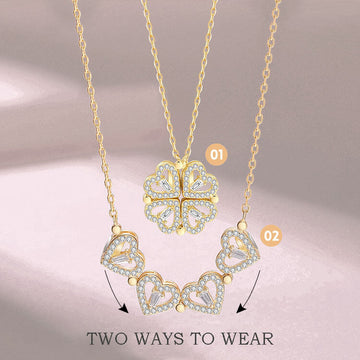 Flower necklace , 2 in 1 necklace, 