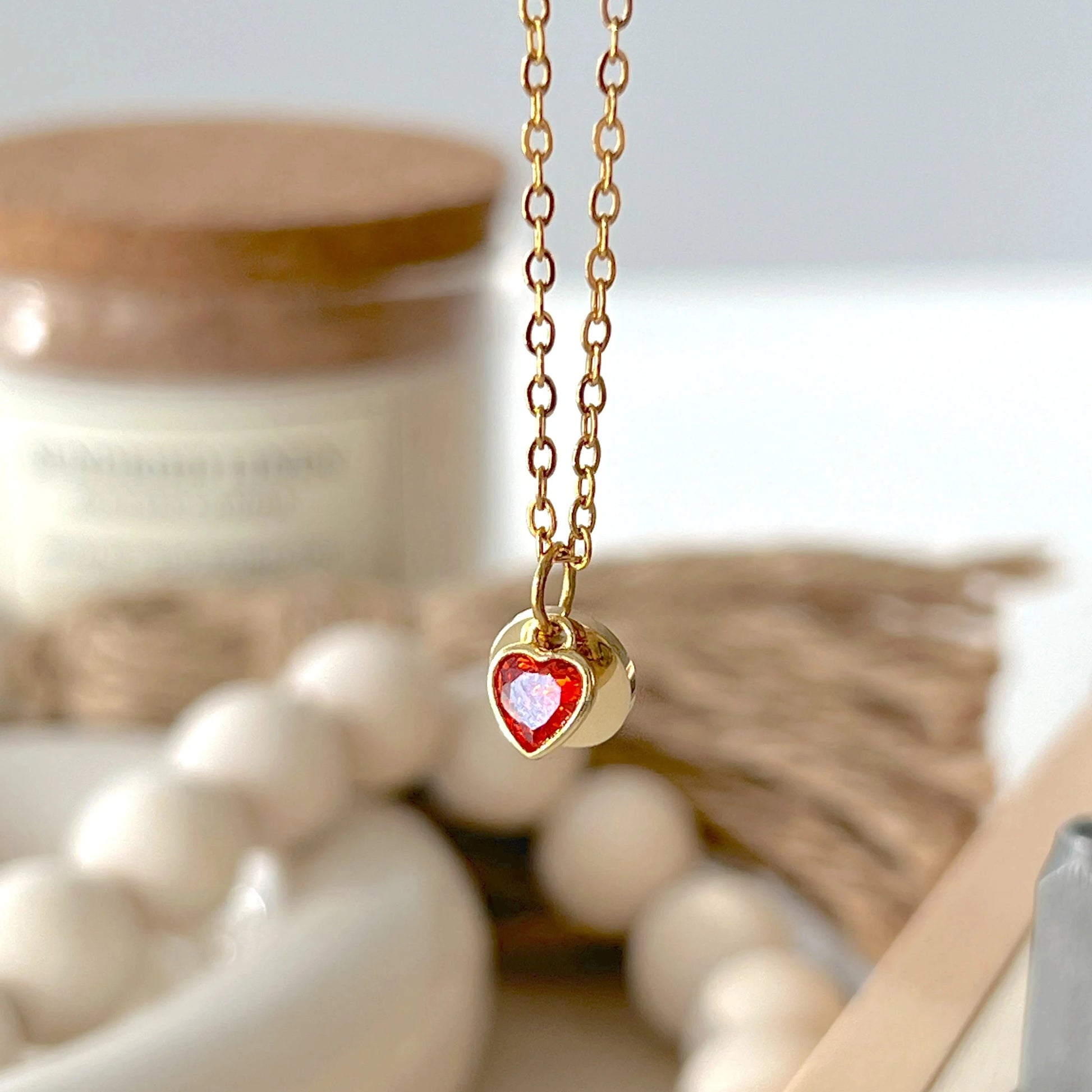 Gift ideas for girlfriend , gold heart necklace 