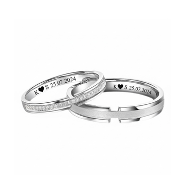 Unique Moissanite 925 Silver Couple Ring