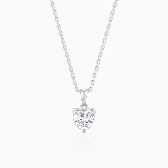 925 Silver Heart Stone Necklace