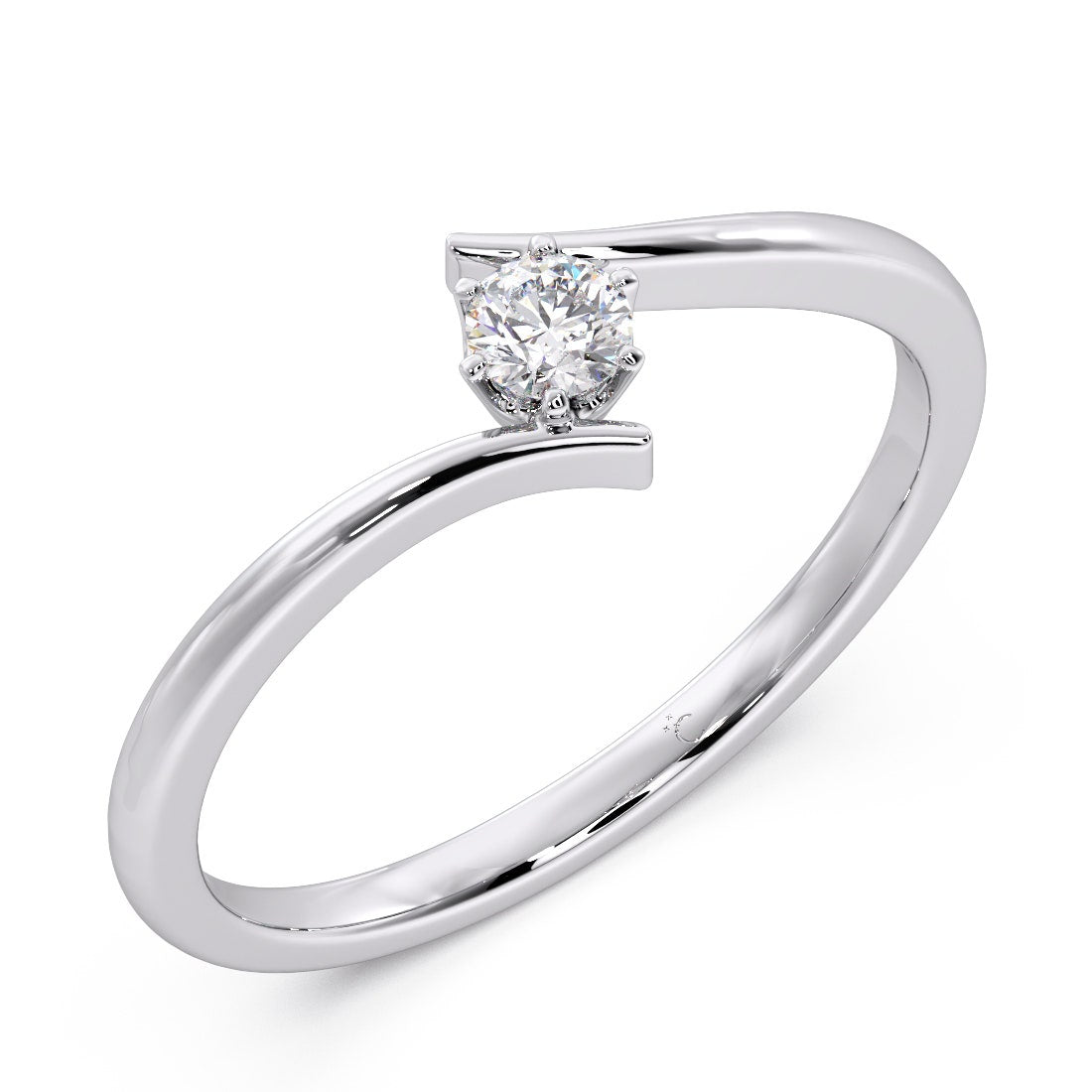 Pure 925 Silver Amora Solitaire Ring