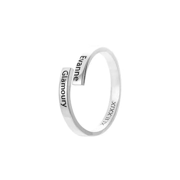 Pure 925 Silver Double Band Customised Ring