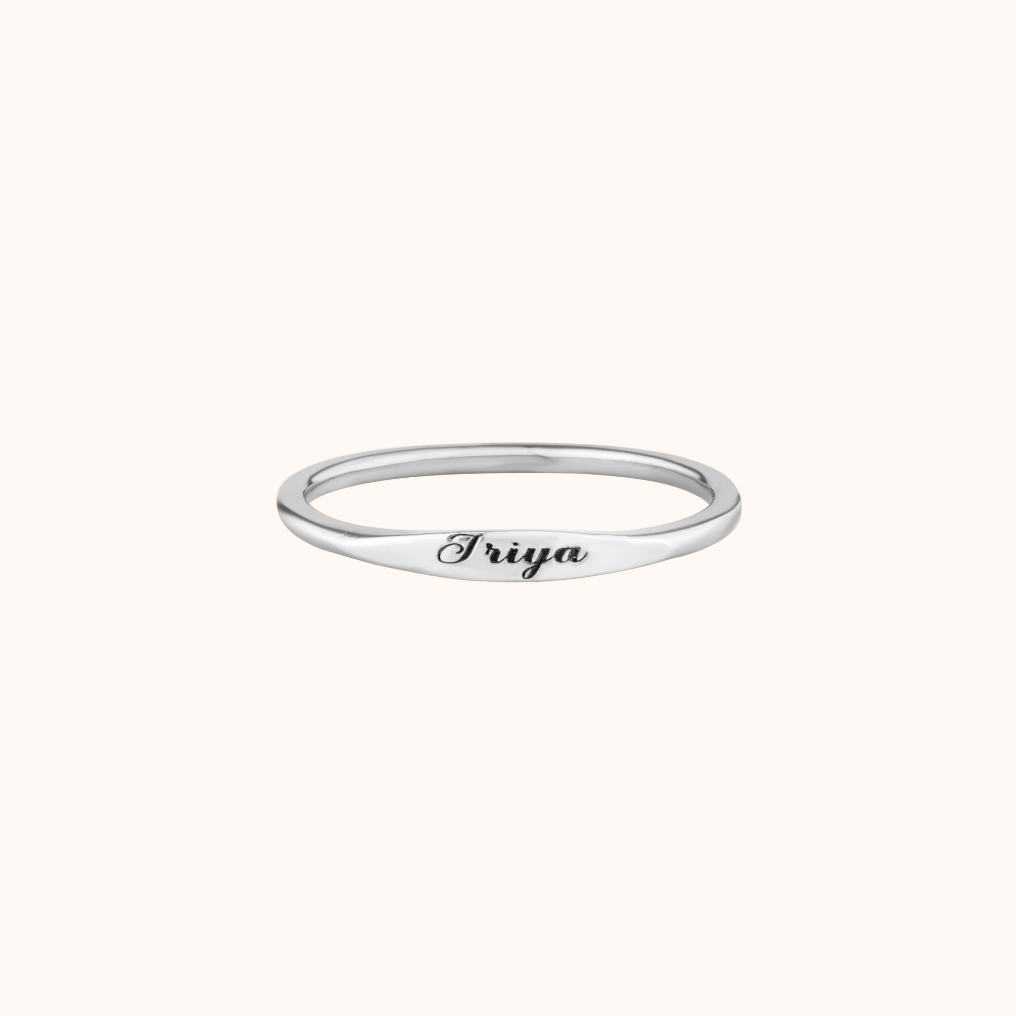 925 Pure Silver Initial  Ring ( Silver )