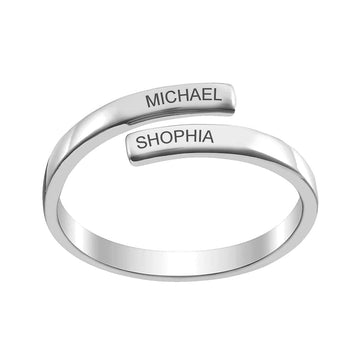 Pure 925 Silver Double Band Customised Ring