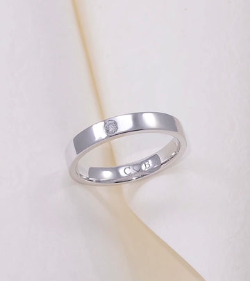 Pure 925 Silver Solitaire Stone Flat Ring