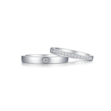 Timeless Solitaire Stone Couple Ring