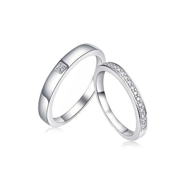 Timeless Solitaire Stone Couple Ring