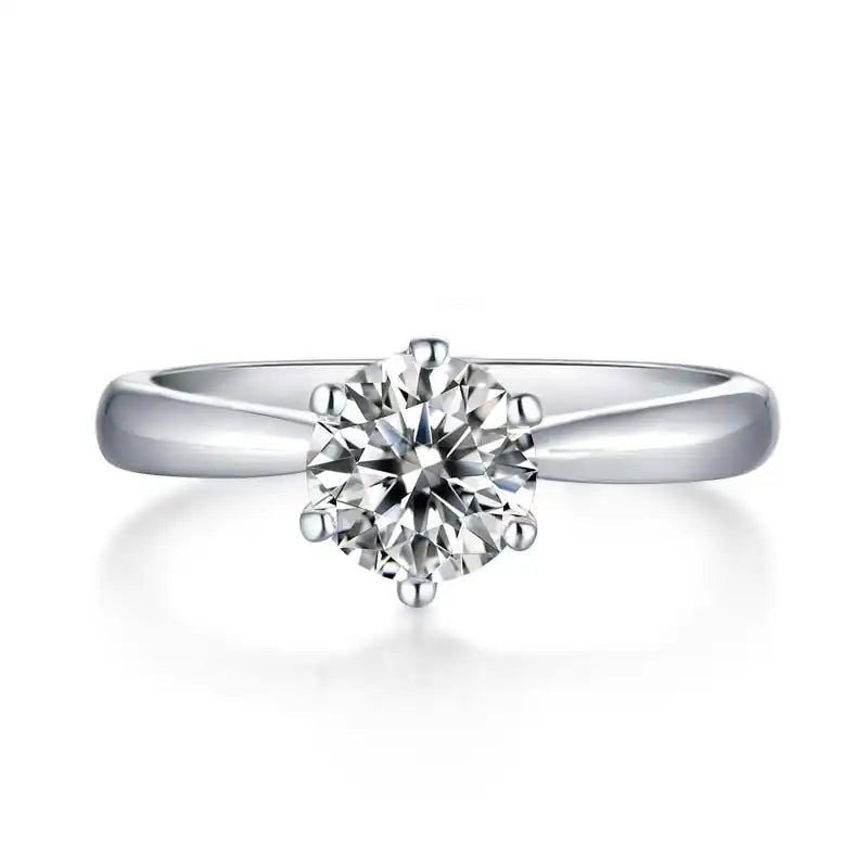 Classic Six Claw - Moissanite Sterling Silver