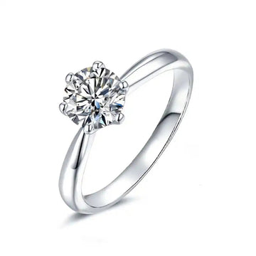 Classic Six Claw - Moissanite Sterling Silver
