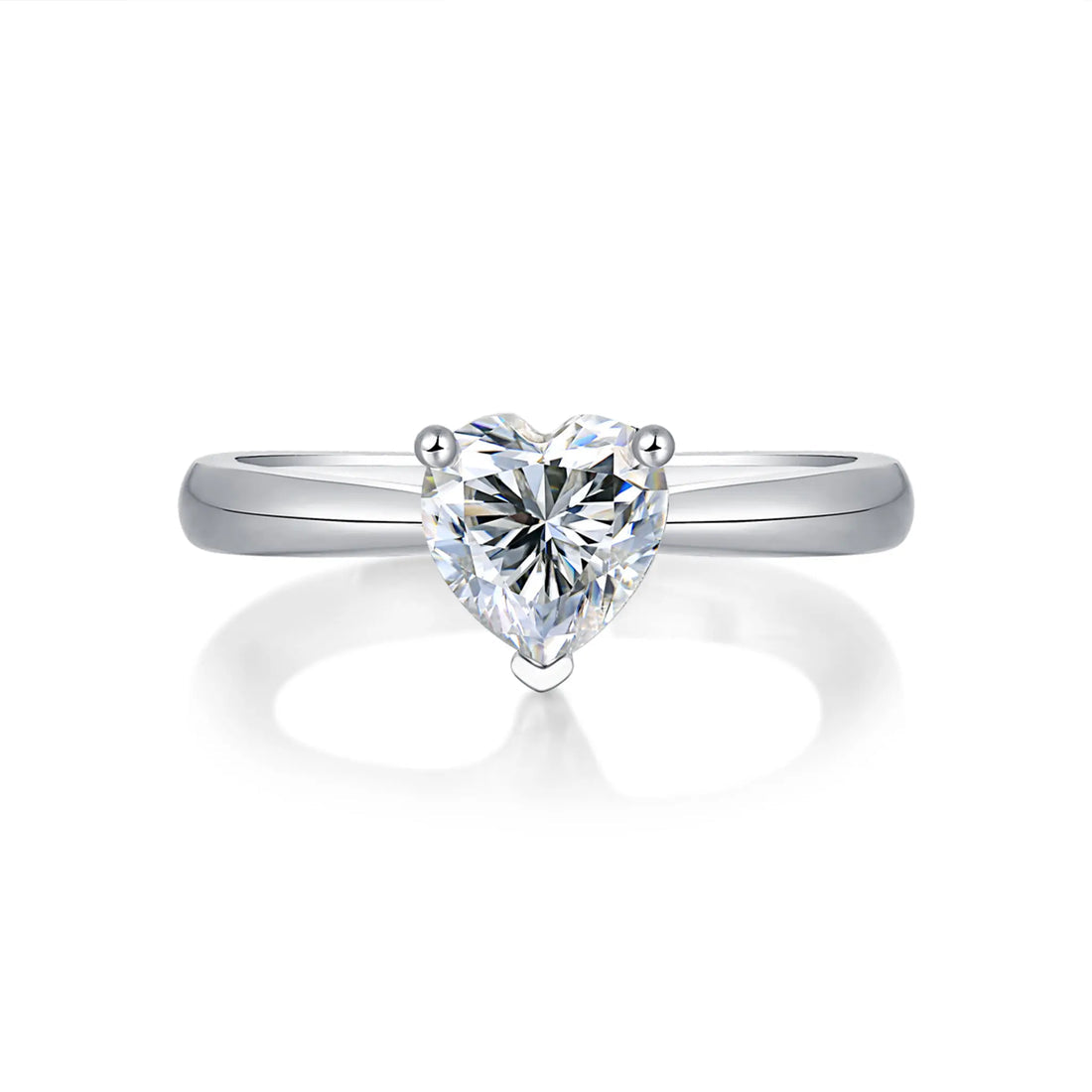 Heart Whisper Moissanite Sterling Silver Ring
