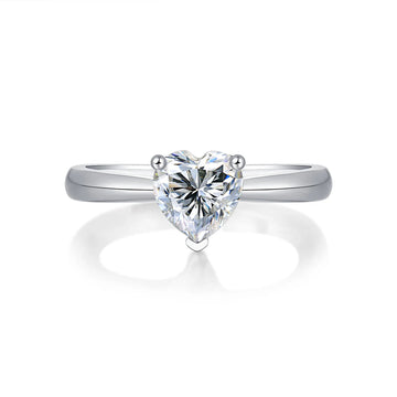 Heart Whisper Moissanite Sterling Silver Ring