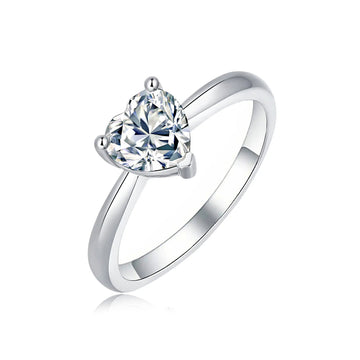 Heart Whisper Moissanite Sterling Silver Ring
