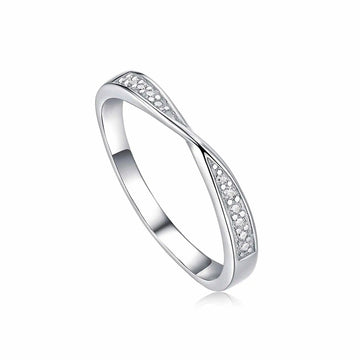 Mobius Moissanite Sterling Silver Couple Ring