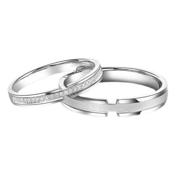 Unique Moissanite 925 Silver Couple Ring