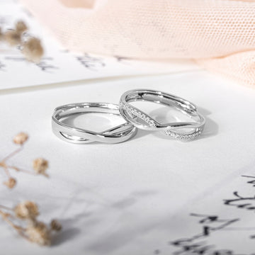 Infinity couple ring in silver 