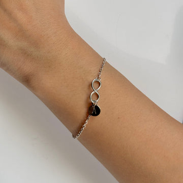 Infinity initial bracelet in silver 
