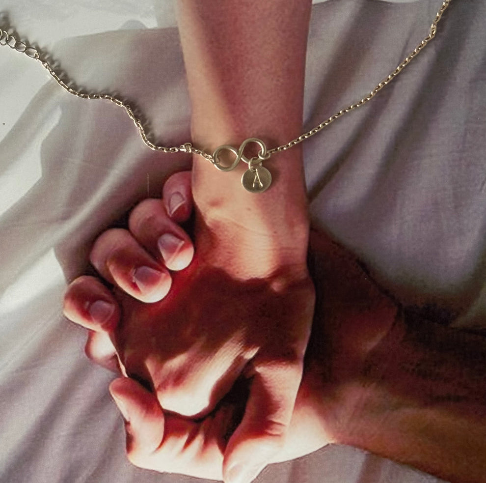 Initial bracelet for couple in 925 silver 