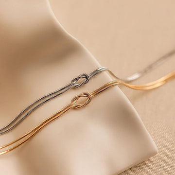 Love knot couple bracelet in 925 silver 