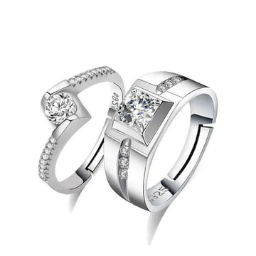 Couple wedding rings in 925 sterling silver