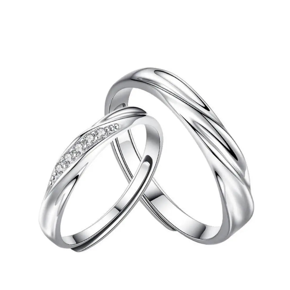 Matching couple rings in 925 silver for anniversary gift , zevrr couple ring
