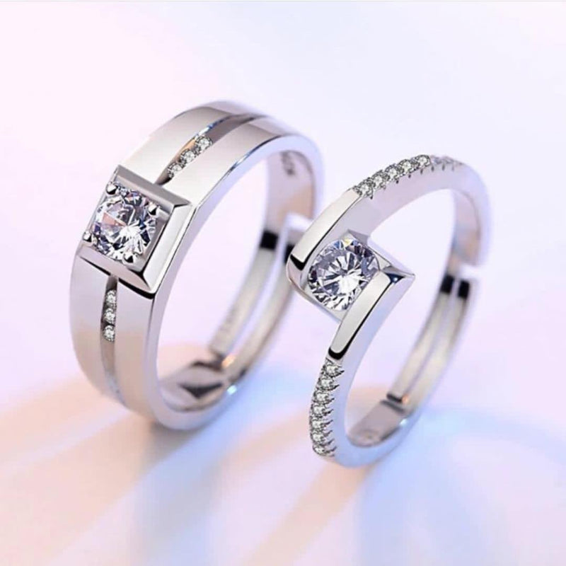 Matching wedding rings for him and her silver