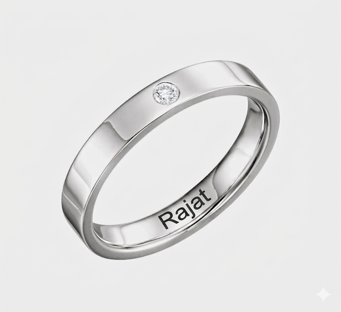 Mens silver solitaire ring , ring for him , mens ring 
