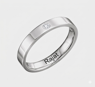 Mens silver solitaire ring , ring for him , mens ring 