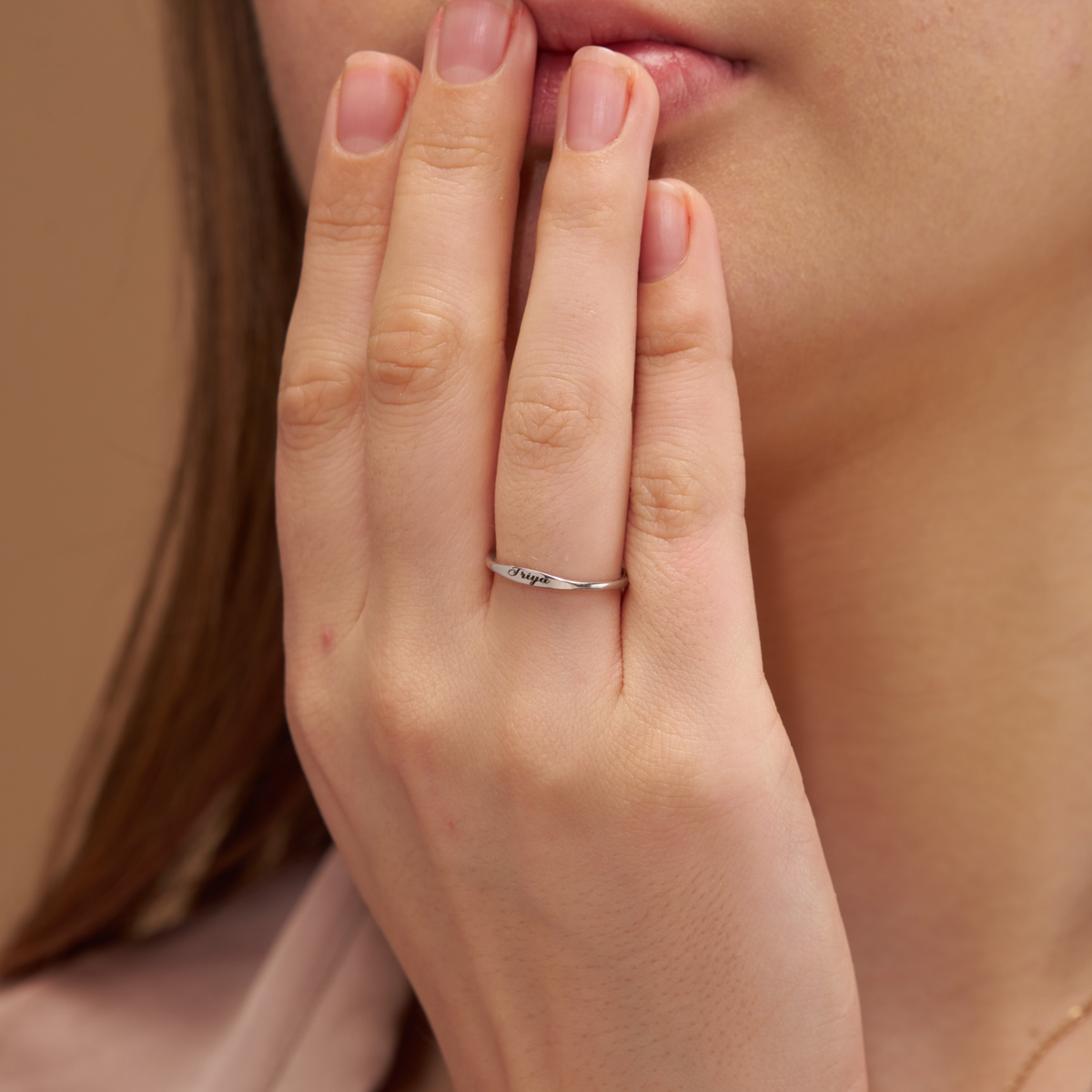 Palmonas initial ring , silver ring 