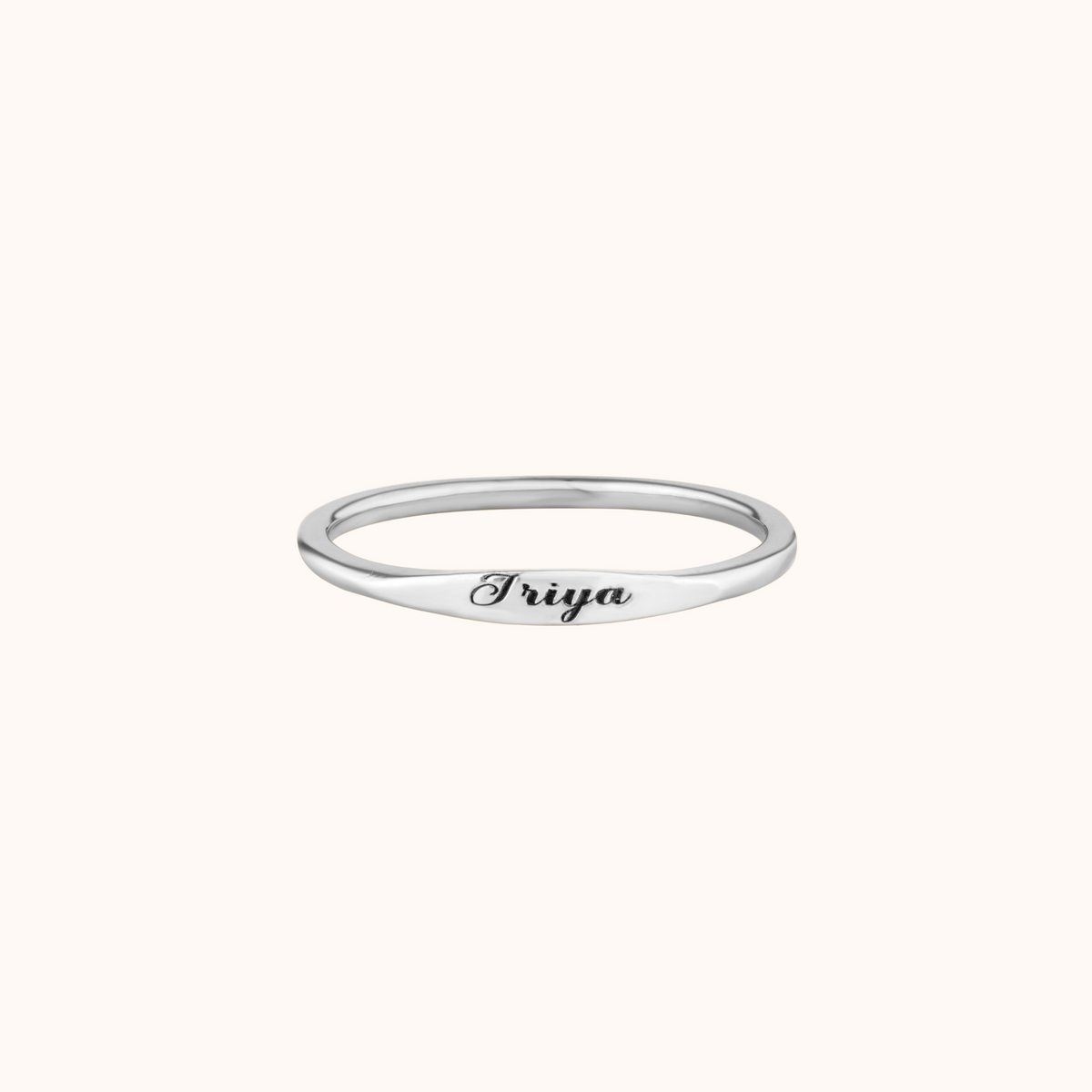 Personalised Silver initial ring 