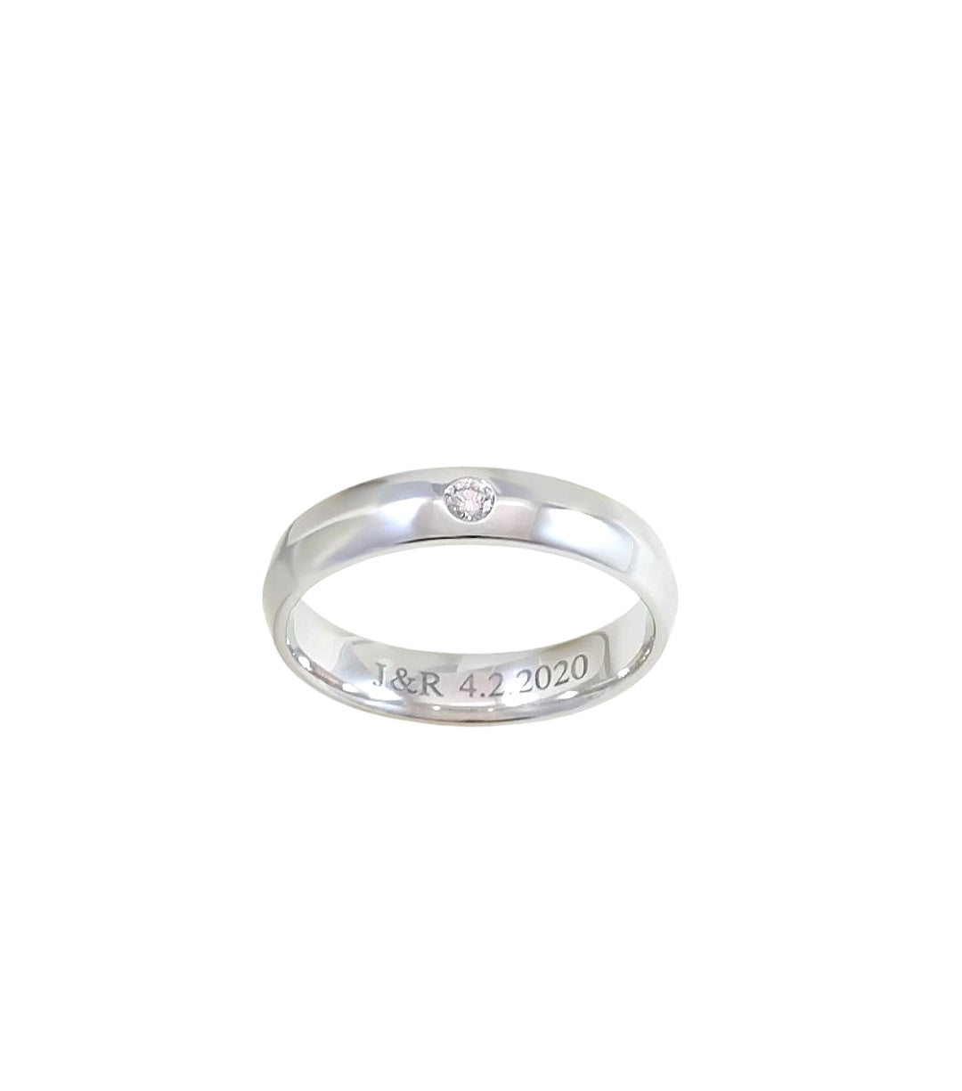 Pure 925 Silver Solitaire Stone Half Down Ring
