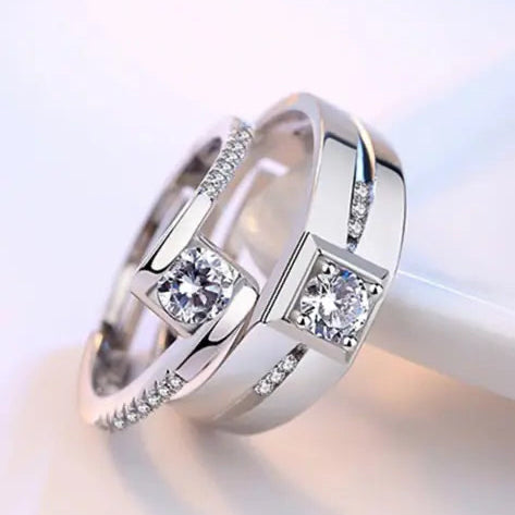Romantic 925 Sterling Silver Promise Rings for Couples