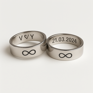 Signature couple band ring 